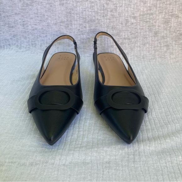 A. New Day  Black PointedSling BackFlats size 8.5 - Picture 4 of 6
